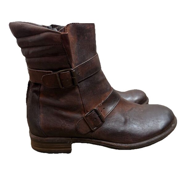 Paul Green Mens Boots Brown Motorcycle Boot Size 8 Made In Austria - Picture 1 of 16